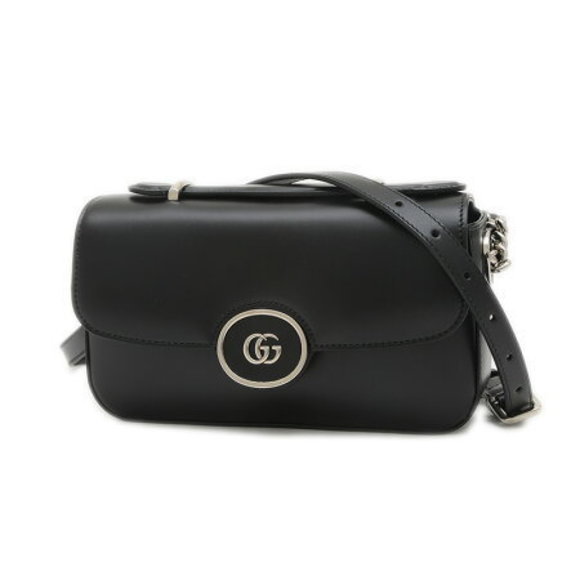 Gucci GG Shoulder Bag Black Leather - Picture 1 of 7